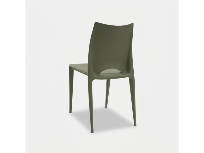  Lot de 4 chaises empilables en polypropylène lione - vert foncé  - Conforama D