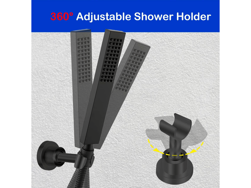  Support de pomme de douche en acier inoxydable, support universel ajustable pour pomme de douche à main  - Conforama E