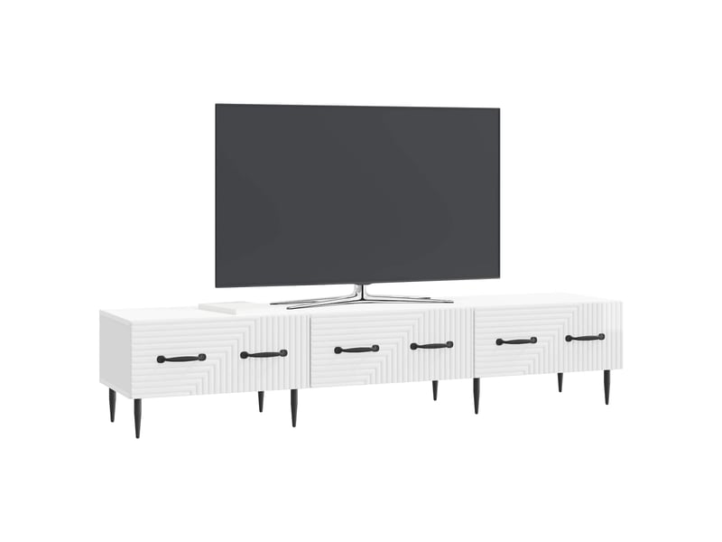  Meuble tv - banc tv - meuble de rangement blanc brillant 147 x 34,5 x 30 cm bois d'ingénierie  - Conforama C