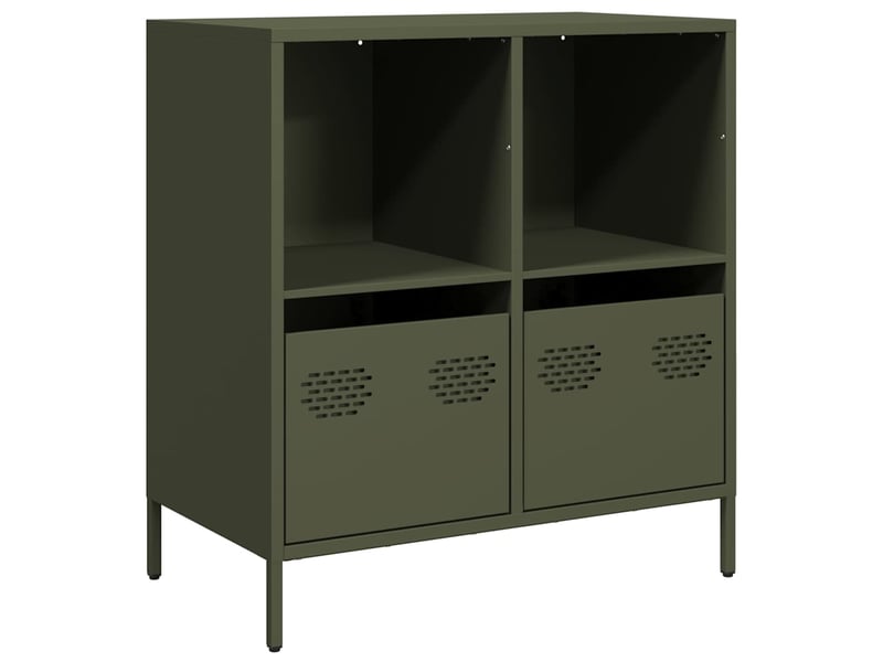  Buffet - bahut - meuble de rangement vert olive 68x39x73,5 cm acier laminé à froid  - Conforama A