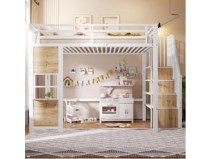 Lit mezzanine 140x200 cm VIVRYN coloris blanc