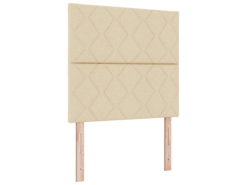  Lit simple- lit adulte -  cadre de lit avec tête de lit crème 100 x 200 cm tissu  - Conforama D