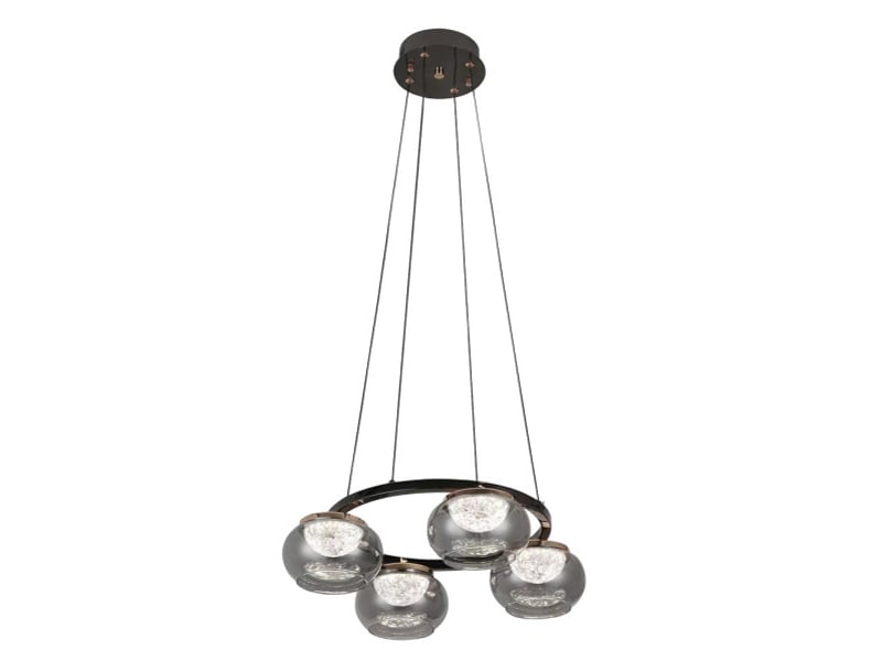  Fabrilamp pompeya, suspension, moderne, led, 28 w, 2520 lm, 3000-4000-6000 k, noir, 15-160 x 48 x 48 cm 234394009 - Conforama A