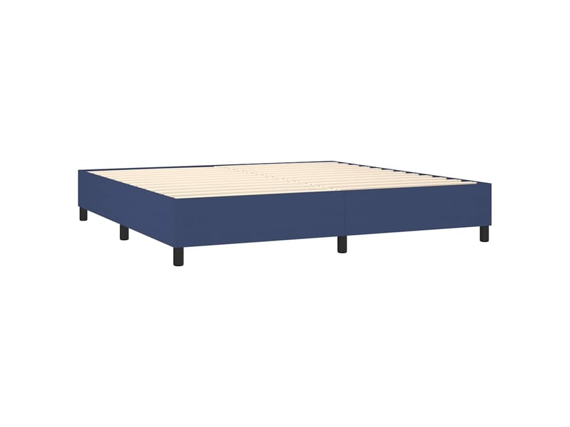  Lit double- lit adulte -  cadre de lit à lattes bleu 200x200 cm tissu  - Conforama C