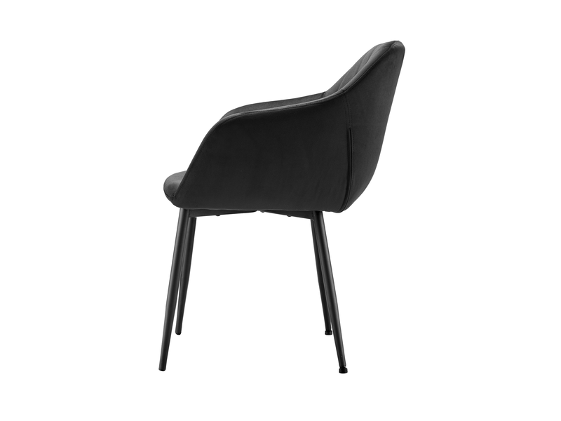  Lot de 4 chaises de salle à manger goeurvant 711 en velours et pieds en métal - noir JOD00711AAB-4 - Conforama R