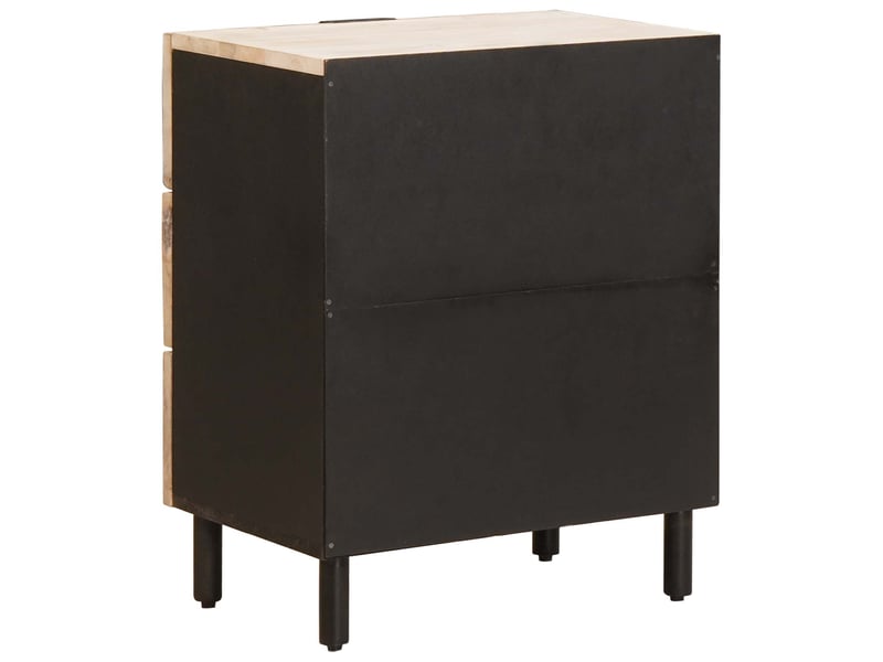  Table de chevet blanc 50 x 33 x 62 cm bois de mangue massif  - Conforama E