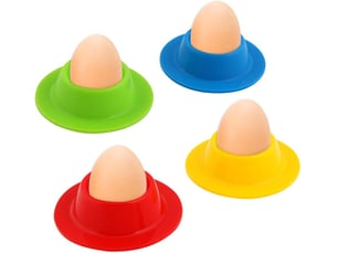 Lot de 4 coquetiers en silicone coloré, coquetiers en silicone colour,portable ronde oeuf tasses porte,lavable