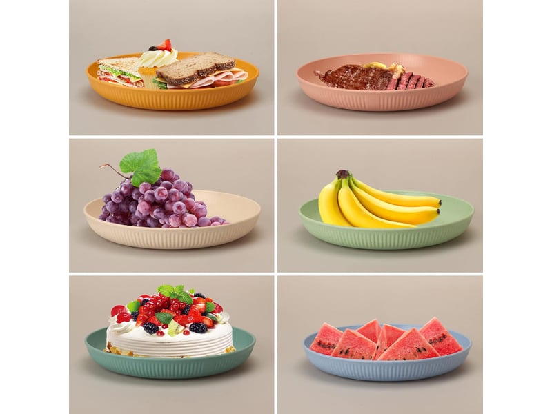 Lot de 6 assiettes incassables assiettes de camping de 22,5cm pour salade, pâtes, fête - Conforama C