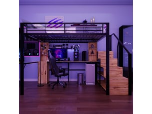 Lit mezzanine 140x200 cm coloris noir
