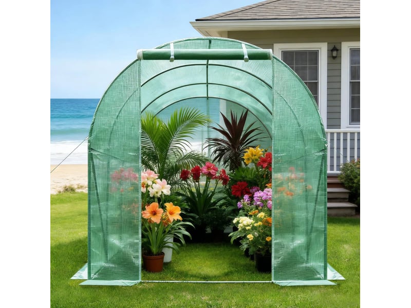  Serre de jardin 200x300x190 cm en métal verte  - Conforama B