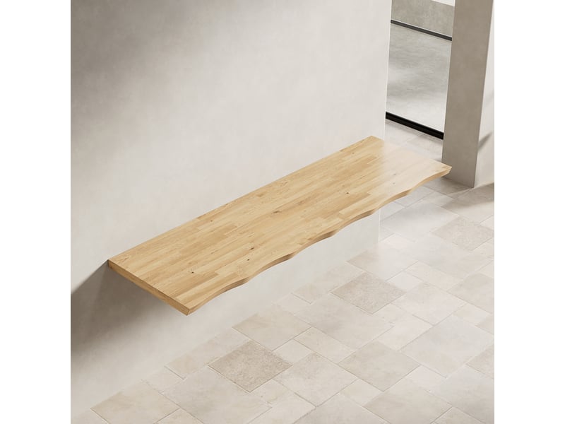  Étagère en bois massif, 160 cm, couleur naturelle, pour une utilisation individuelle ou en combinaison avec des meubles.  - Conforama C
