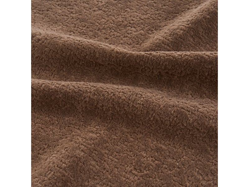  Canapé convertible, canapé 5 places avec 4 coussins carrés, 2 coussins ronds, en chenille, marron  - Conforama E