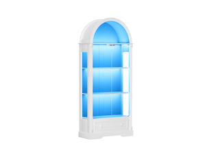 Vitrine coloris blanc 2 étagère(s) MIVRAY - 80 cmx180 cm