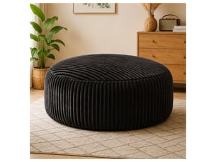 Fauteuil simple - 143x55cm - fauteuil pouf géant poire en mousse mémoire et tissu corduroy doux - noir