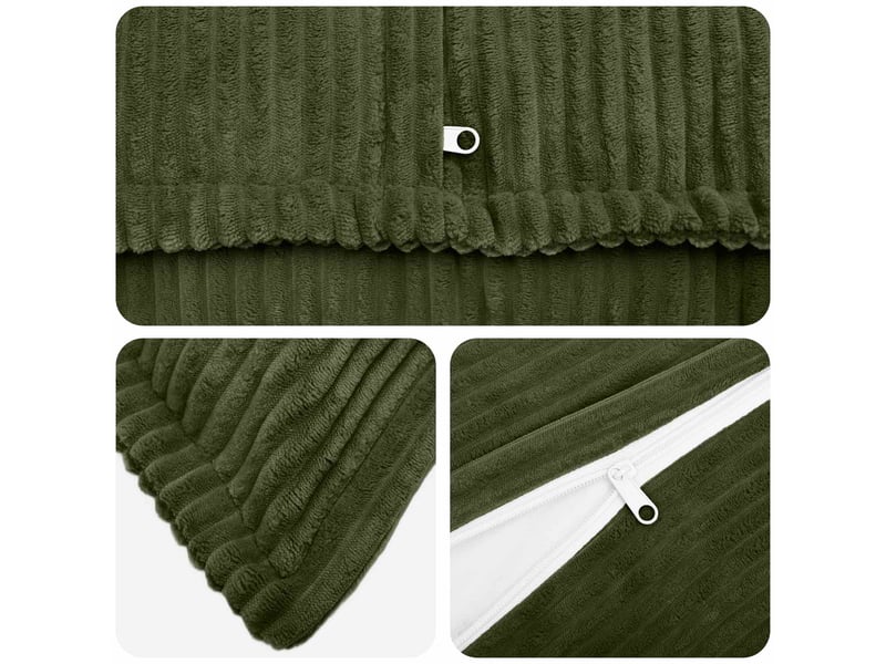 Lot de 2 housses de coussin houten vert 35 x 35 cm velours côtelé cf49380 - Conforama D