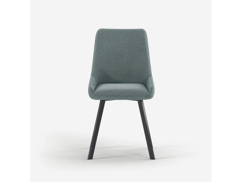  Lot de 4 chaises rembourrées en microfibre avec pieds en métal artemis - turquoise  - Conforama E