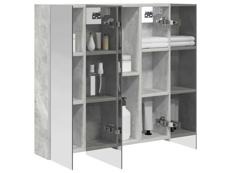  Armoire miroir salle de bain, meuble de rangement gris béton 70x14.5x70 cm shl2922  - Conforama C