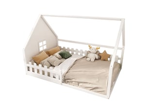 Lit cabane 140x200 cm SOGEU coloris multicolore