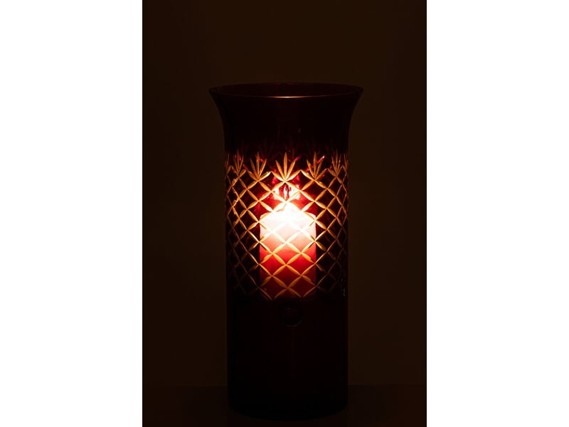  Photophore design en verre vera 41cm rose  - Conforama E