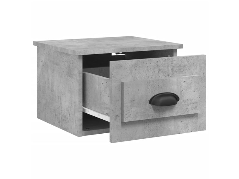  Table de chevet - cabinet de chevet - table de nuit murale gris béton 50x36x40 cm  - Conforama D