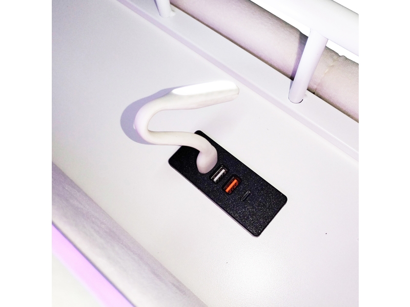  Lit coffre 2 places 140x200 cm en velours beige avec led, usb et rangement hydraulique, sans matelas  - Conforama D