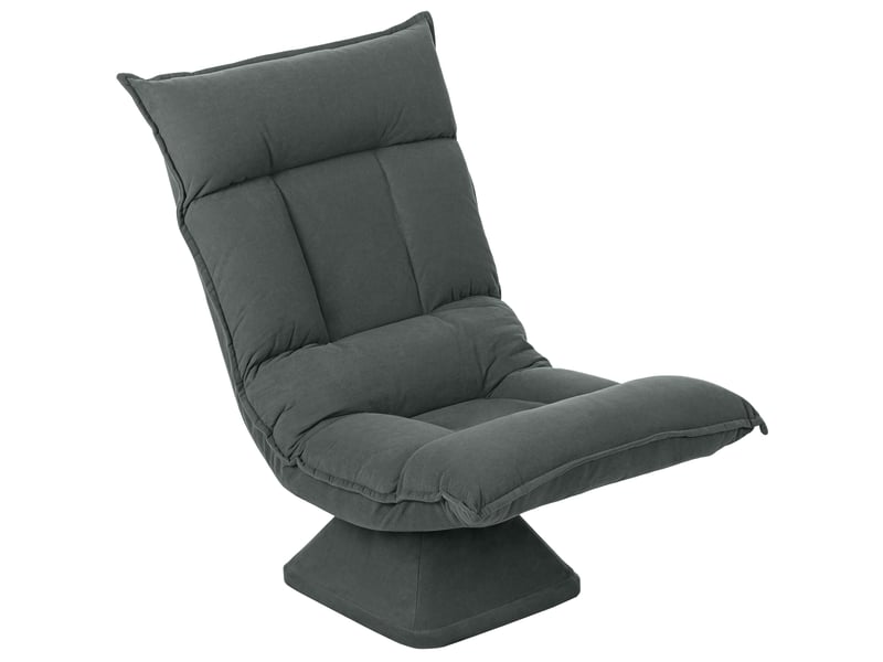  Chaise de sol pivotante à 360°, fauteuil pliable en velours 70x62x95cm, gris foncé  - Conforama B