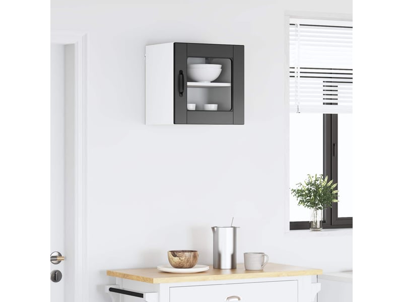  Meuble mural de cuisine, cabinet en verre mural noir 40x31x40cm shl4335  - Conforama D