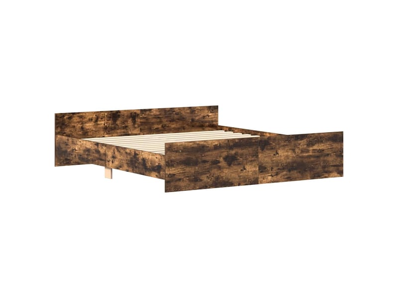  Lit double- lit adulte -  cadre de lit sans matelas chêne fumé 200x200 cm  - Conforama D