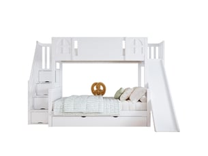 Lit superposé 90x200 cm BEAOK   coloris blanc