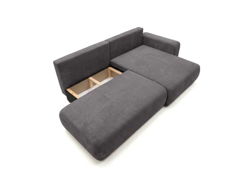  Canapé d'angle max réversible et convertible 5 places alya en velours côtelé - gris foncé ALYA - Conforama E