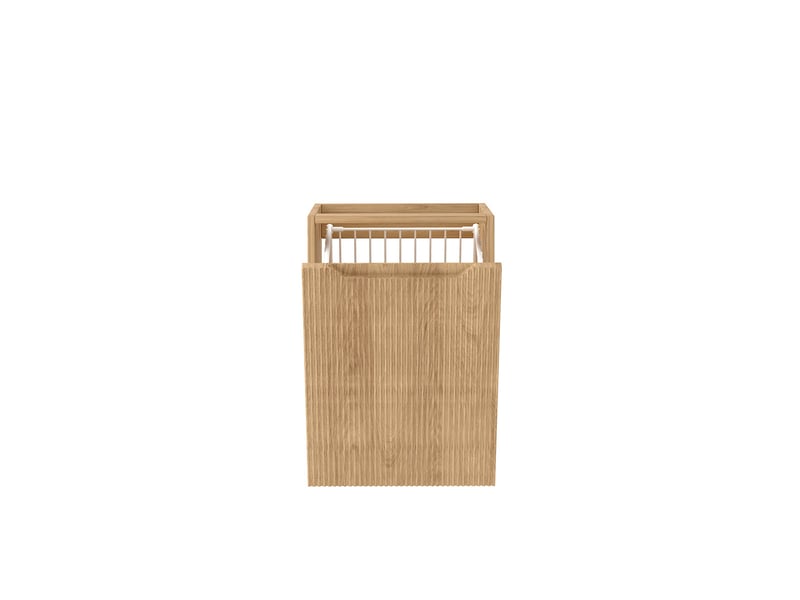  Meuble avec panier à linge suspendu novo effet chêne hikora 40 cm  - Conforama D