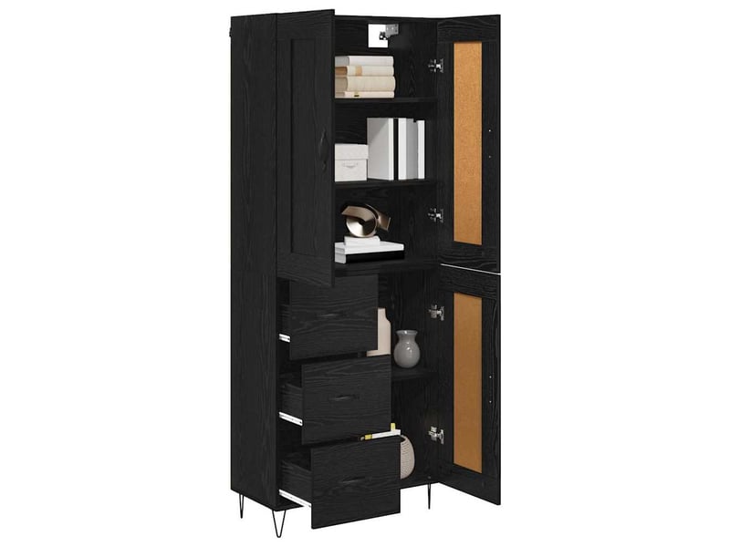  Buffet - haut armoire chêne noir 69,5 x 34 x 180 cm bois d'ingénierie  - Conforama C
