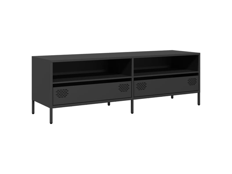  Meuble tv - banc tv - meuble de rangement noir 135x39x43,5 cm acier laminé à froid  - Conforama A