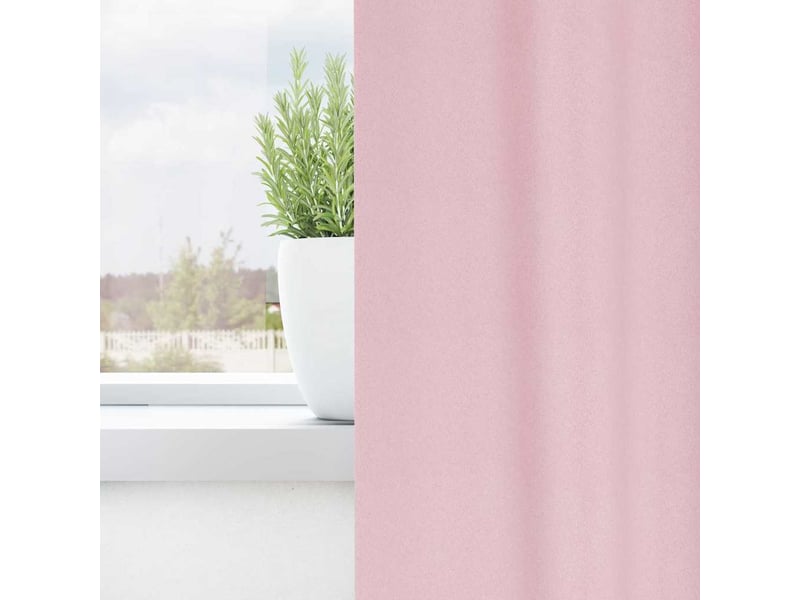  Lot de 2 rideaux occultants, rideaux black-out avec anneaux rose bébé 245 x 140 cm cf44753  - Conforama C