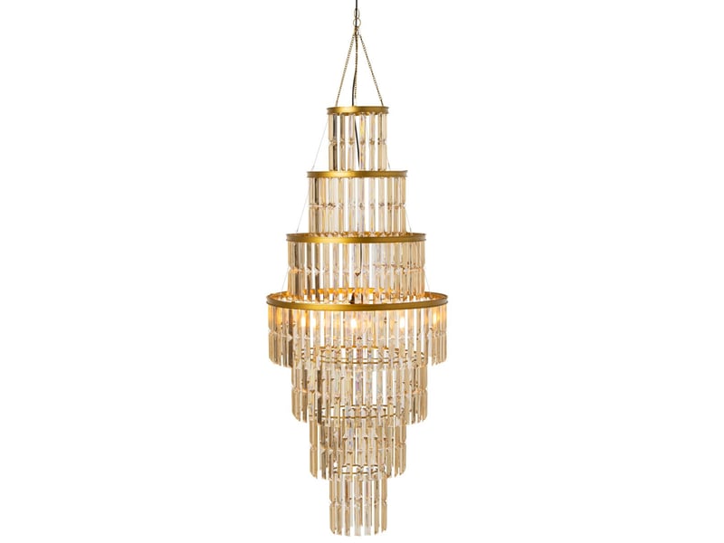  Abat-jour suspension pampilles xenia 146cm doré  - Conforama B