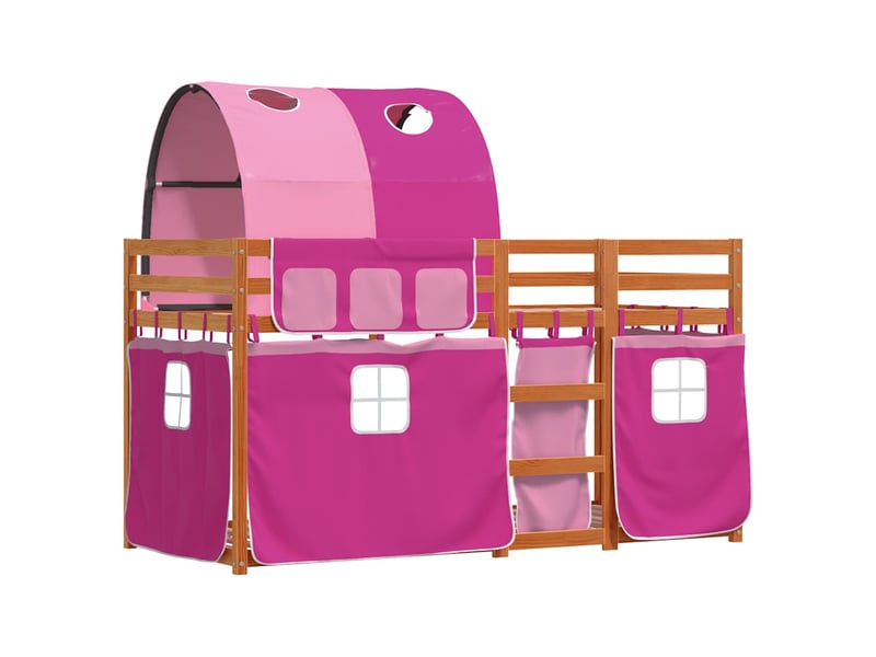  Lit simple- lit adulte -  lit superposé sans matelas rose 80x200 cm bois de pin massif  - Conforama B