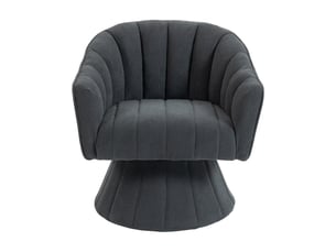 Fauteuil pivotant 360° gris foncé, dossier ergonomique, accoudoirs et base stable