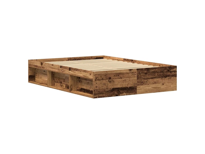  Lit double- lit adulte -  cadre de lit sans matelas bois ancien 135 x 190 cm bois d'ingénierie  - Conforama C