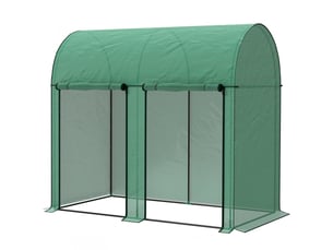 Serre d'extérieur avec 2 portes enroulables à fermeture éclair, structure en acier et bâche en pe, 200 x 100 x 178 cm, verte