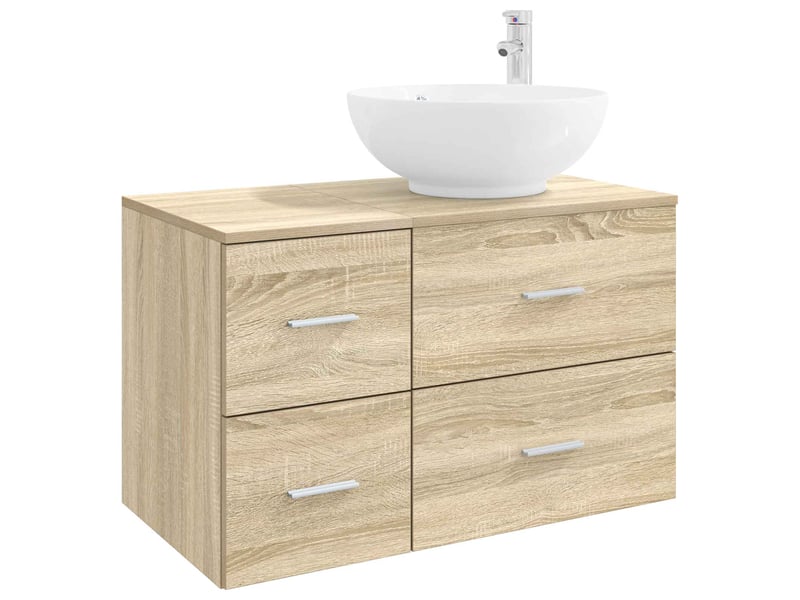 Ensemble de mobilier de salle de bain 2 pc chêne sonoma cf64124 - Conforama A
