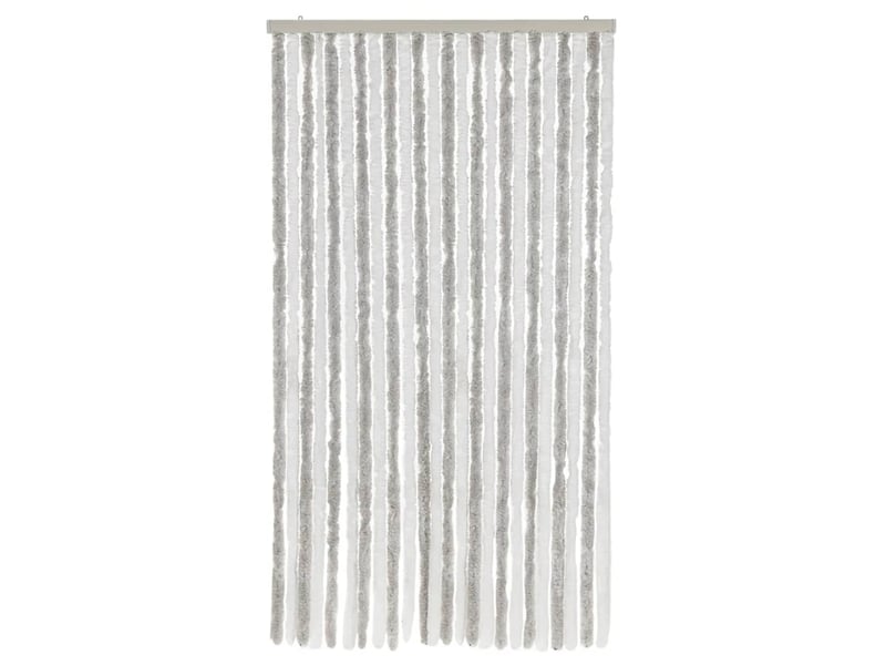  Rideau anti-mouches, moustiquaire gris clair et blanc 100x200 cm chenille cf43530  - Conforama C