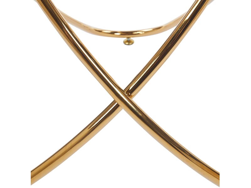  Ensemble repas 5 pièces avec table ronde en verre et 4 chaises en velours, métal doré, style luxe moderne  - Conforama D