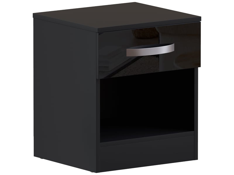  Table de chevet hulio, commode de nuit, chambre, rangement, 47x40x36cm, noir, 1 tiroir 333665 - Conforama A