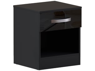 Table de chevet hulio, commode de nuit, chambre, rangement, 47x40x36cm, noir, 1 tiroir