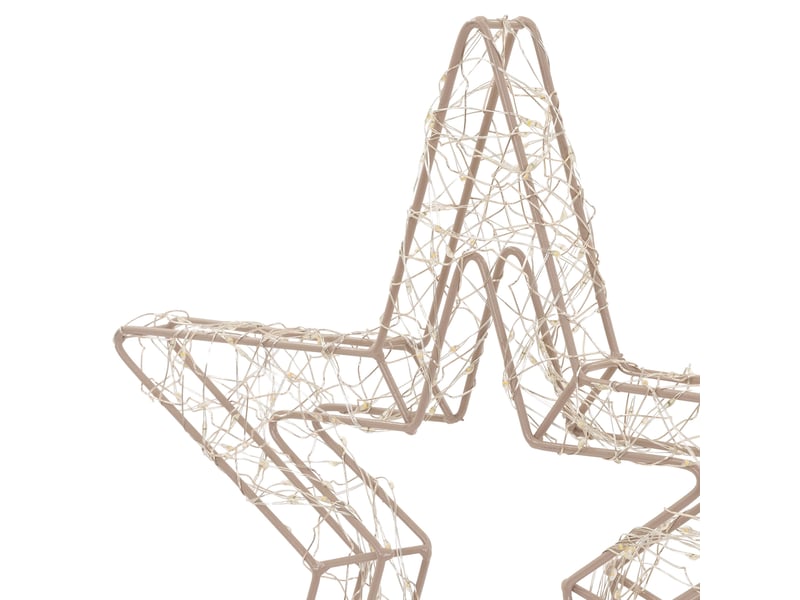  Ecd germany décoration de noël, étoile lumineuse sur pied doré 37 cm, avec 200 led lumière blanc chaud, silhouette décorative avec socle à poser, pour intérieur et extérieur, câble inclus, minuterie ECD Germany GmbH - Conforama D