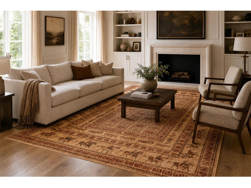 Tapis en laine kashqai 4301 100 oriental, ethnique, couleur saumon bordeaux 160x240 cm - Conforama E