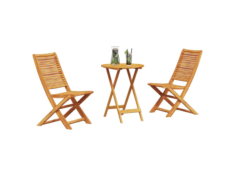 Ensemble bistro pliant 3 pcs marron bois d'acacia massif shl3193 - Conforama B
