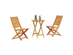 Ensemble bistro pliant 3 pcs marron bois d'acacia massif shl3193