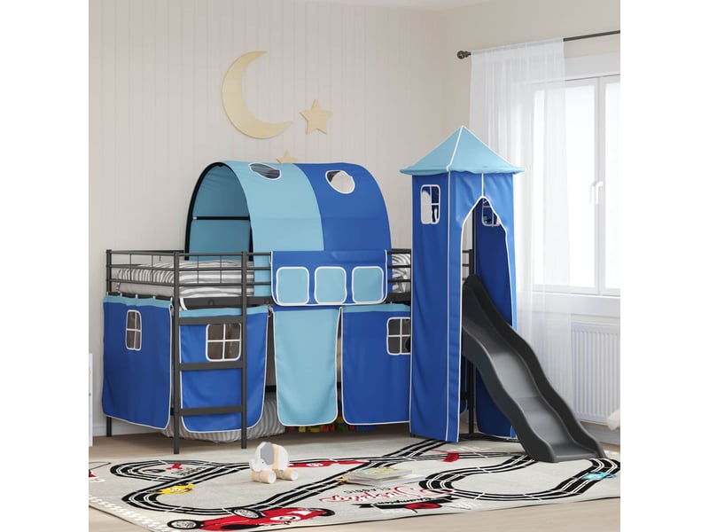  Cadre de lit superposé pour enfants - lit jeune noir et bleu 80 x 200 cm  - Conforama B