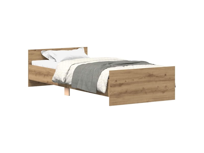  Lit simple- lit adulte -  cadre de lit sans matelas chêne artisanal 100x200 cm  - Conforama A